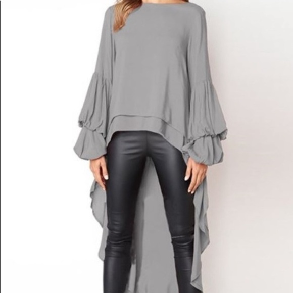NWT Gray dip hem blouse - Picture 5 of 6
